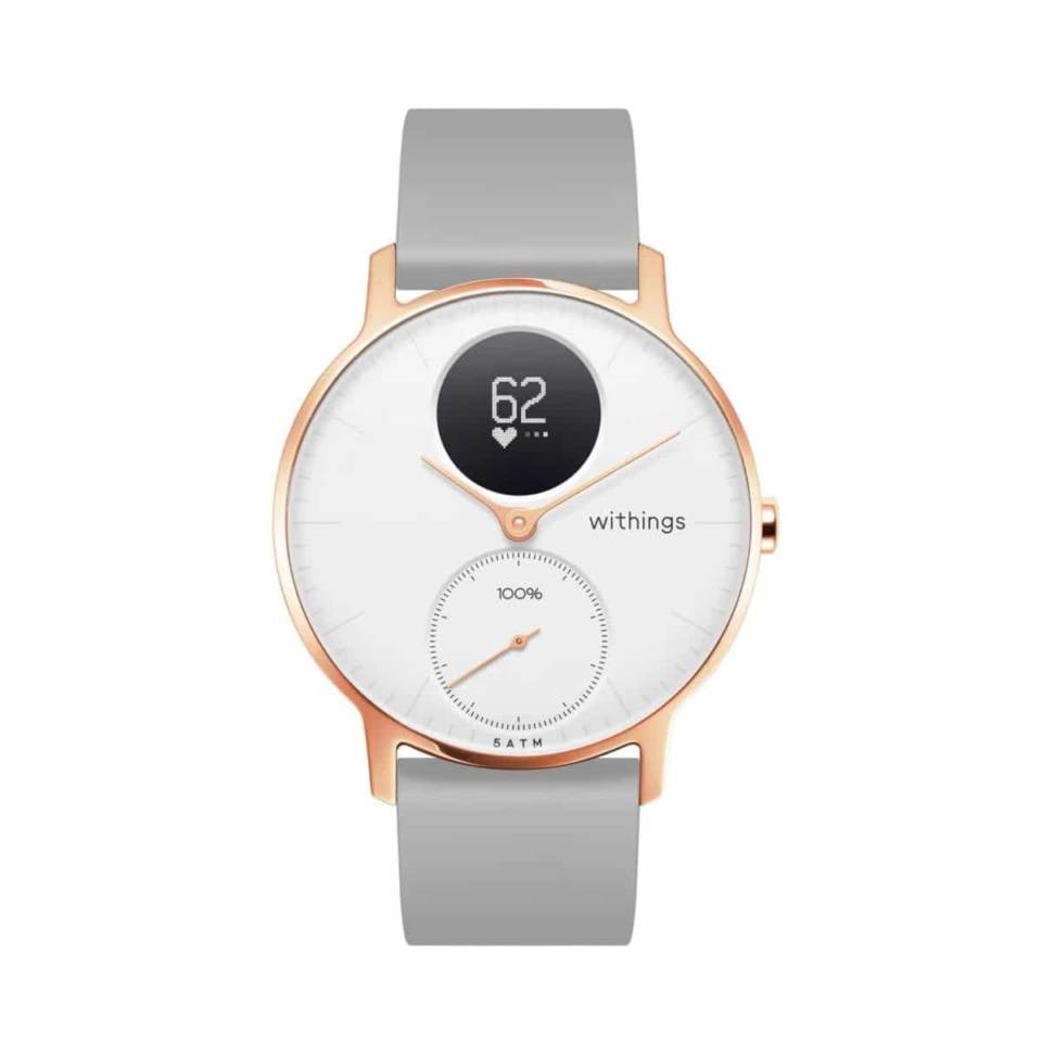 Withings Steel HR Fitness Watch 36mm (Rose Gold) 36WHITERGGREY
