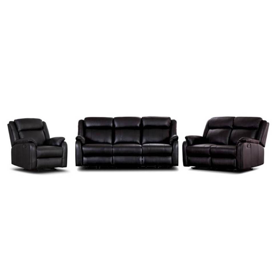 Parker 3 Seater Electric Recliner with 2 Seater Electric Recliner and a Single Seater Electric Recliner Black