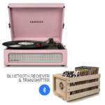 Crosley Voyager - Bluetooth Portable Turntable & Record Storage Crate - Amethyst CR8017BSC-AM4