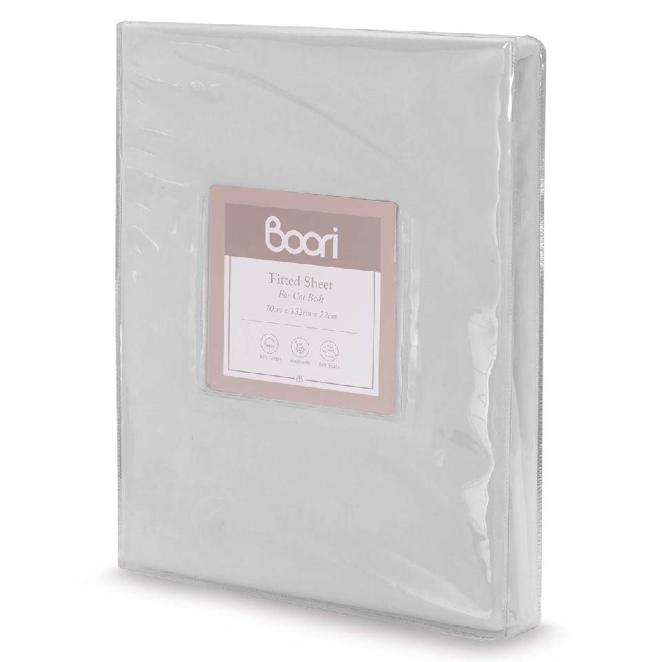 Boori Cot Fitted Sheet – Grey
