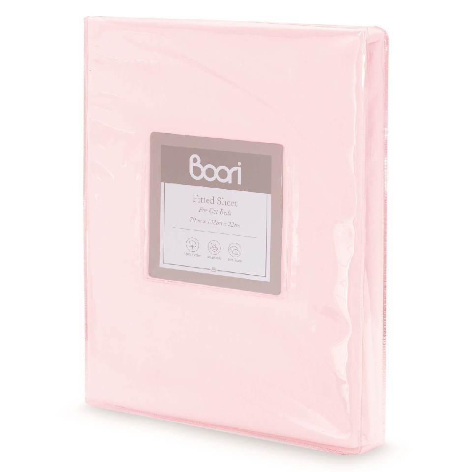 Boori Cot Fitted Sheet – Pink