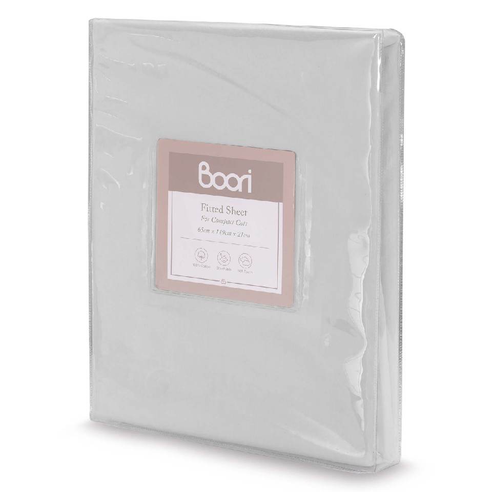 Boori Compact Cot Fitted Sheet – Grey