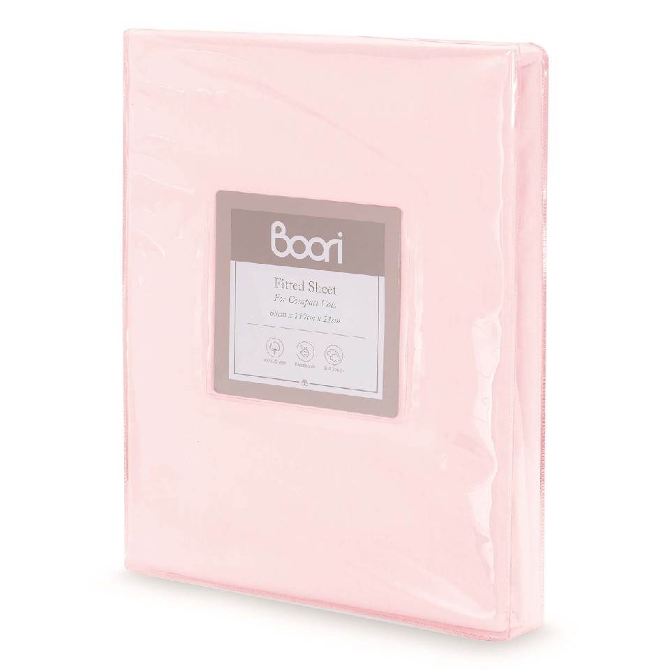 Boori Compact Cot Fitted Sheet – Pink