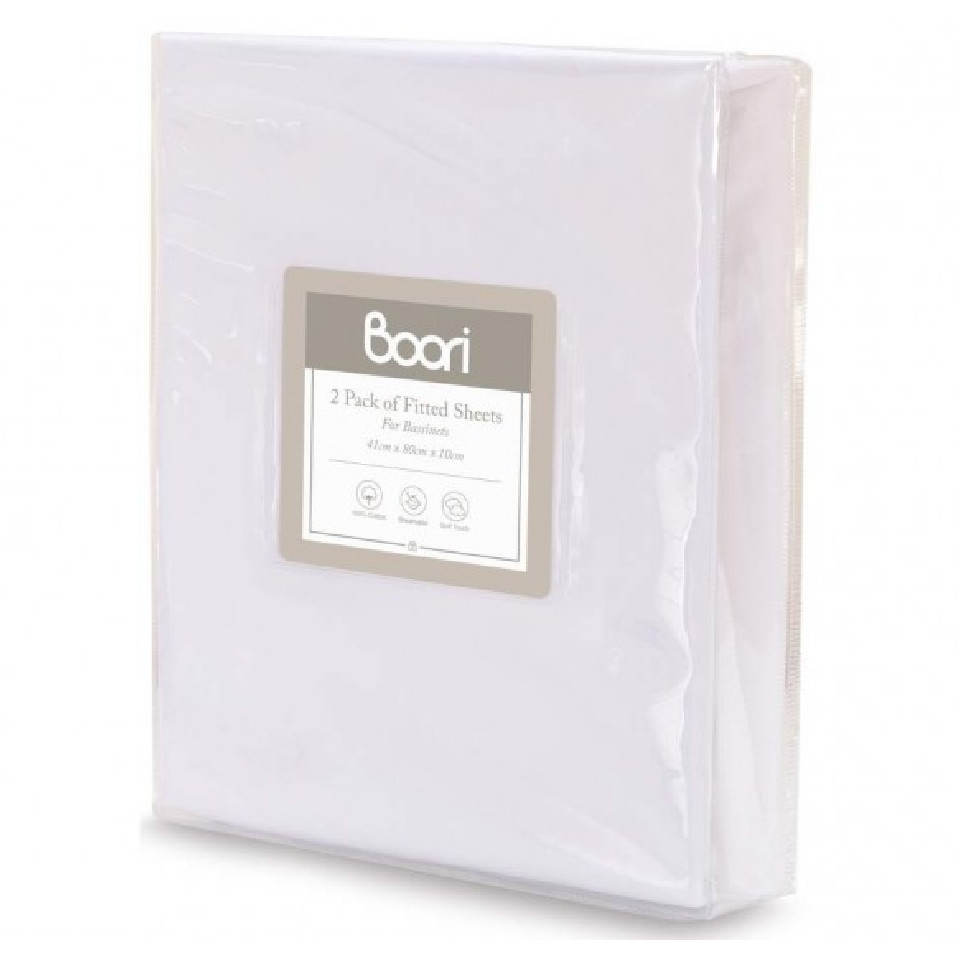 Boori Two Pack bassiNet Fitted Sheet