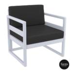 Mykonos Lounge Armchair - White with Black cushions FL-118-11806-254-116