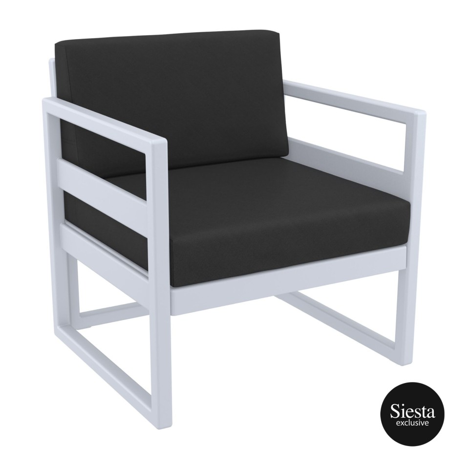 Mykonos Lounge Armchair - White with Black cushions FL-118-11806-254-116