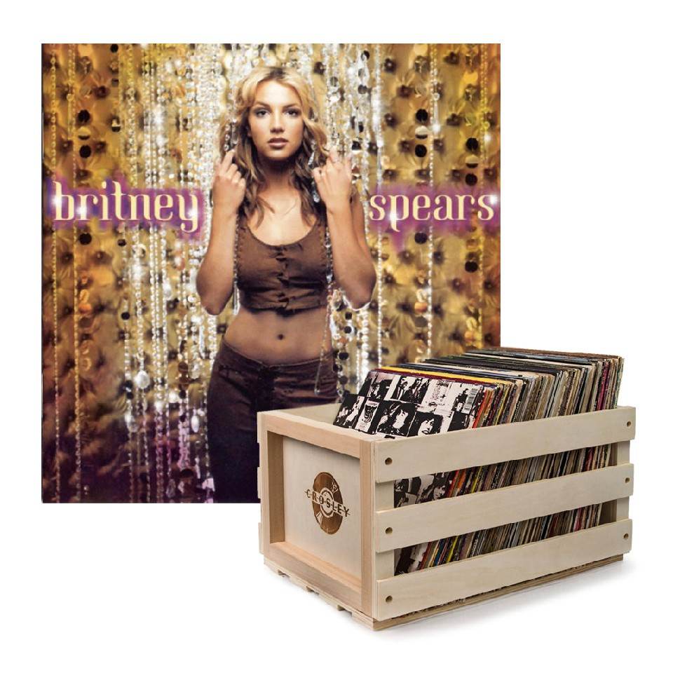 Crosley Record Storage Crate Britney Spears Oops!...I Did It Again Vinyl Album Bundle