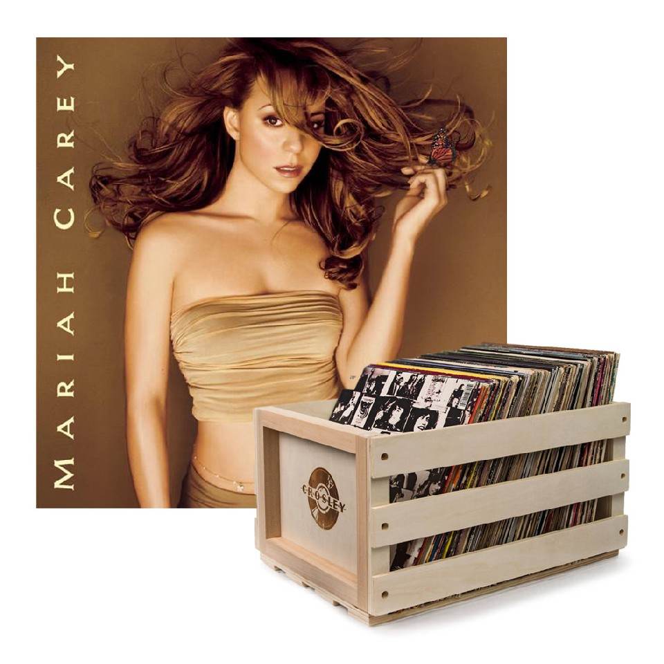 Crosley Record Storage Crate Mariah Carey Butterfly Vinyl Album Bundle