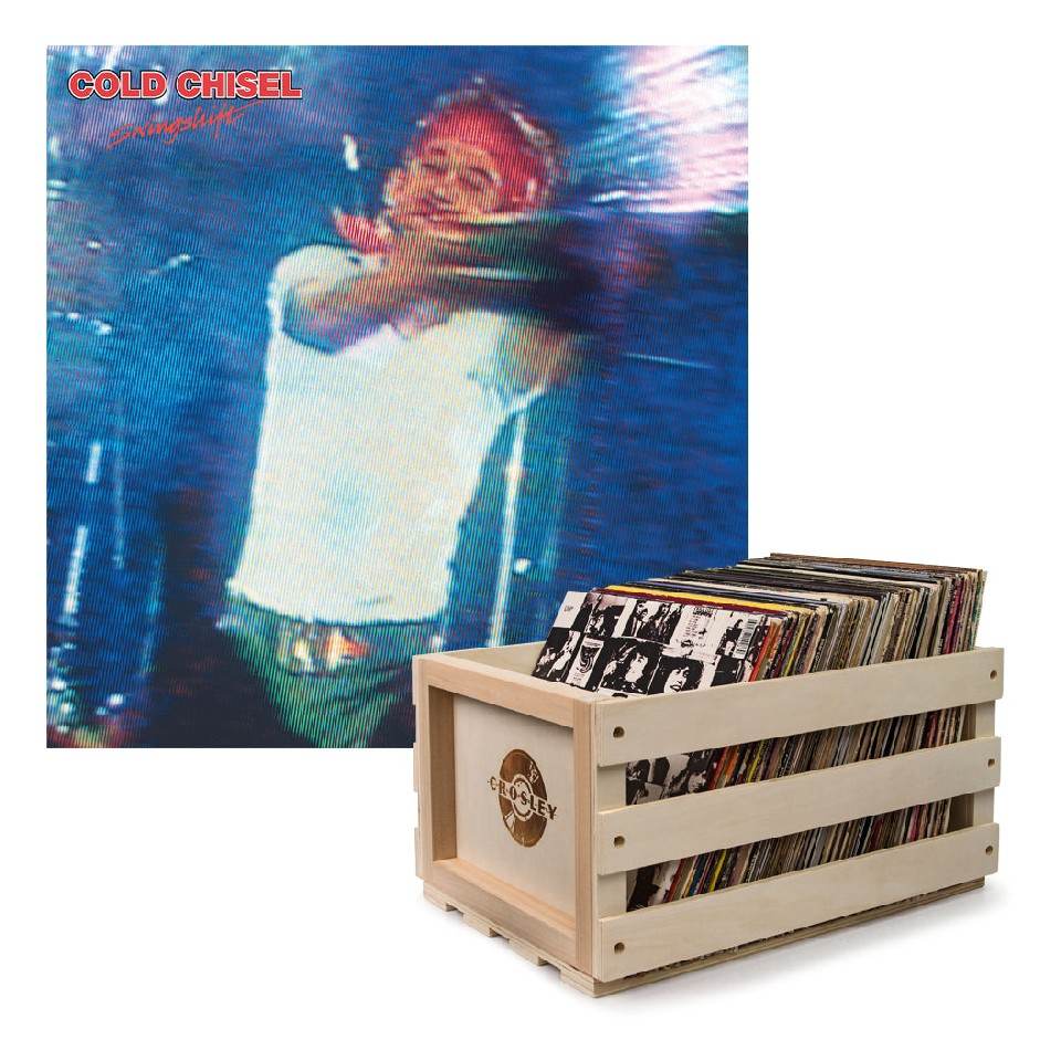 Crosley Record Storage Crate & Cold Chisel - Swingshift - Double Vinyl Album Bundle