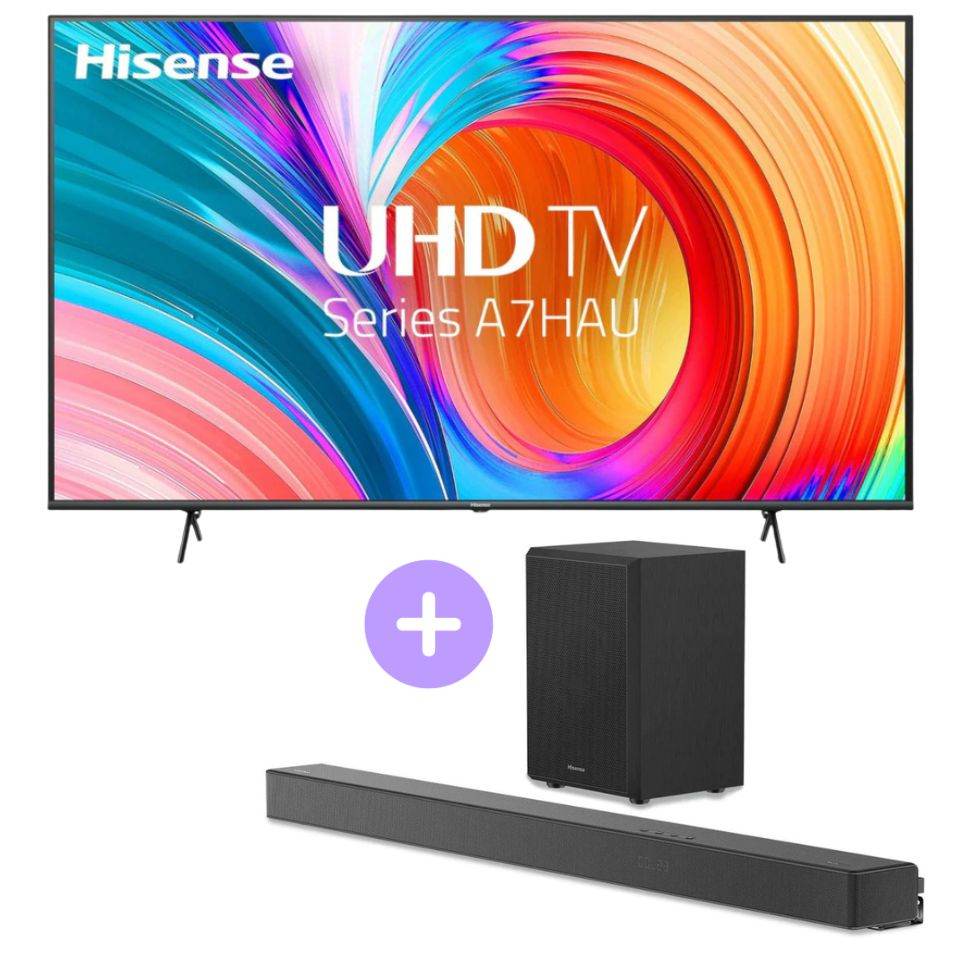 Hisense 55″ 4K UHD LED Smart TV + Hisense 510W Dolby Atmos Soundbar Bundle