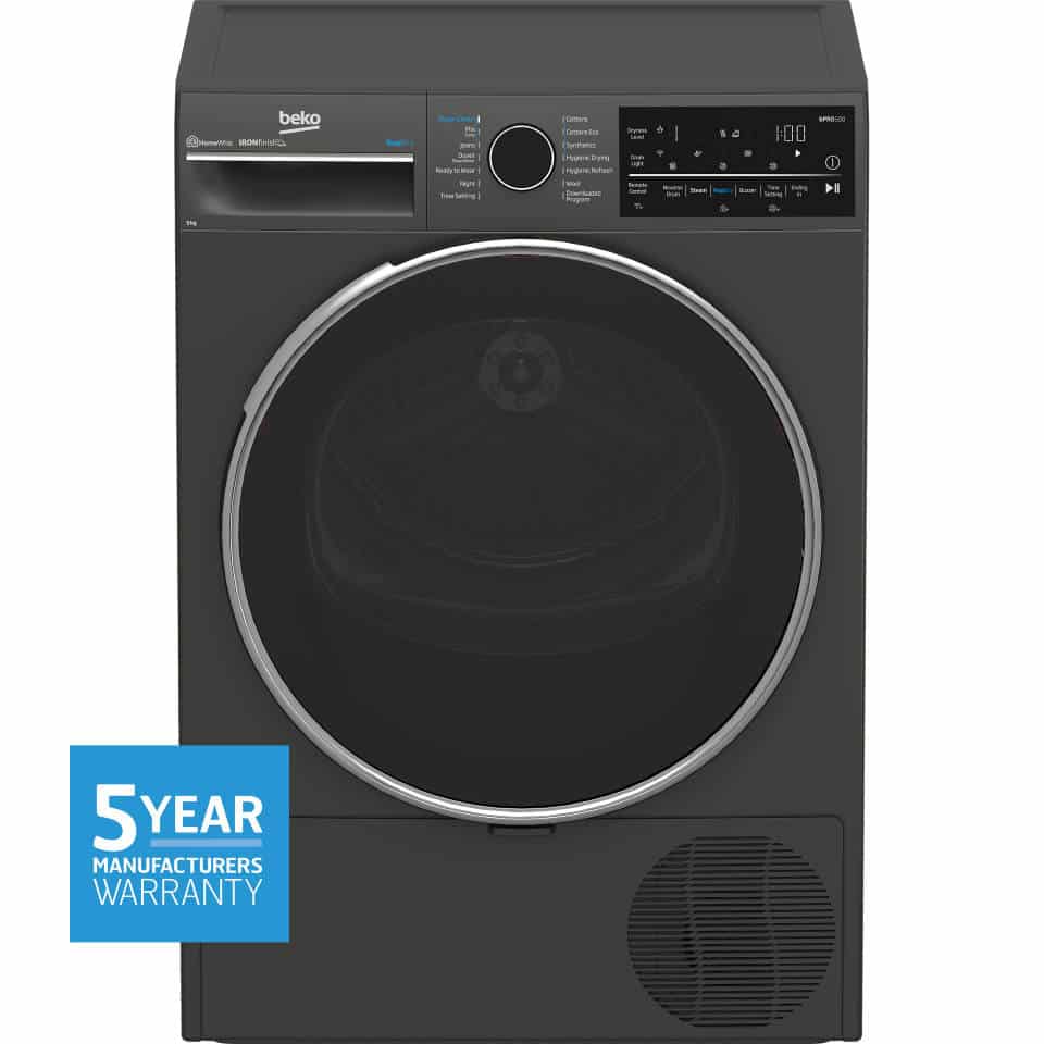 Beko 9kg Tumble Dryer (Hybrid Heat Pump) Wi-Fi Connected with Steam BDPB904HG