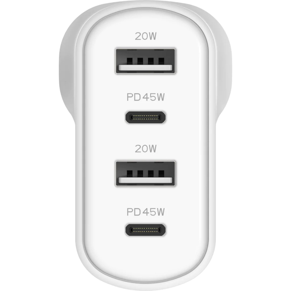 PowerPlus 4 Port 45w Wall Charger White CY3675PDWLCH