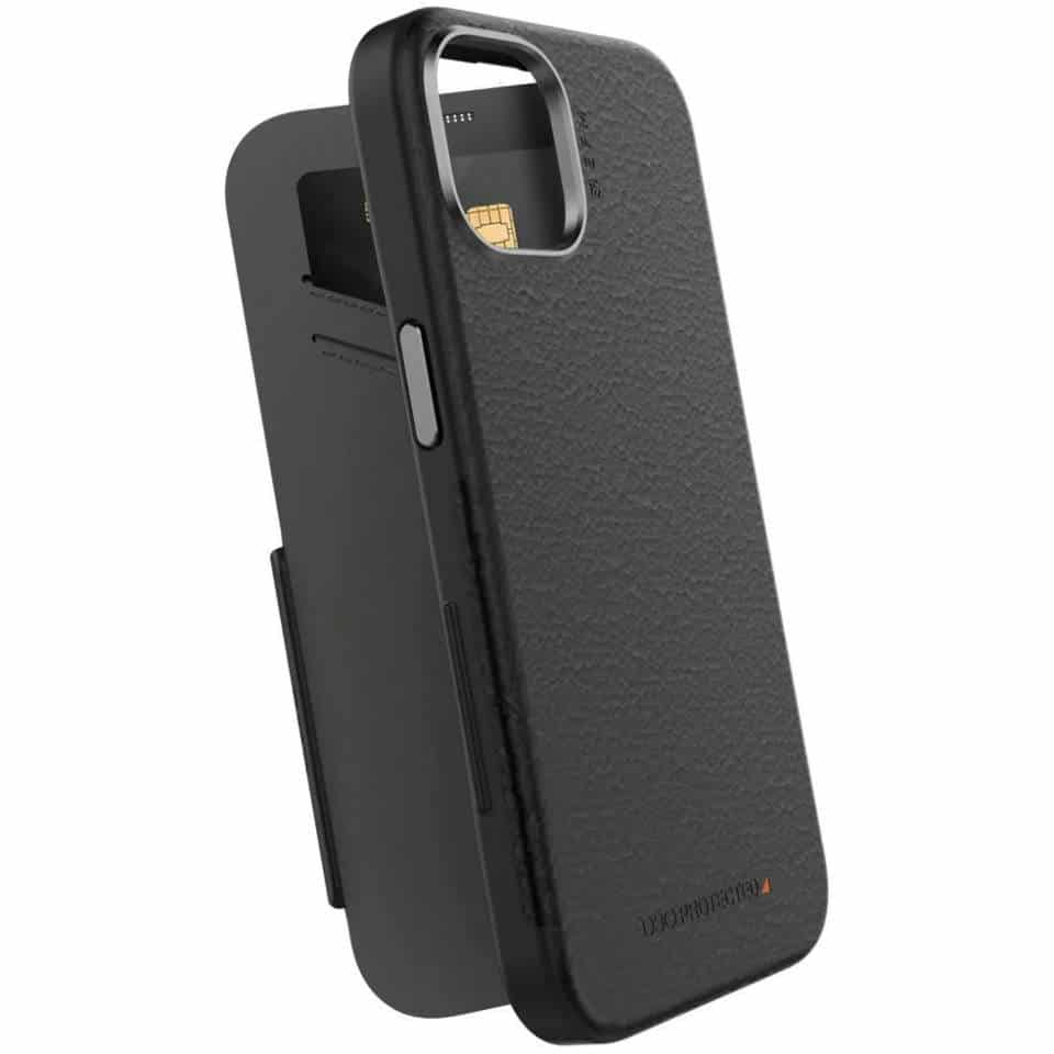 EFM Monaco Wallet Case with D30 for iPhone 14 (Black/Space Grey)
