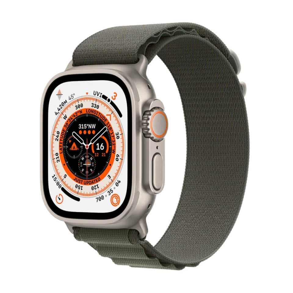 Apple Watch Ultra 49mm Titanium Case GPS + Cellular Alpine Loop (Green)[Large]
