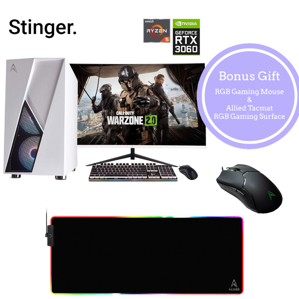 Allied Stinger Ryzen 5 5500 | RTX 3060 Gaming PC Bundle