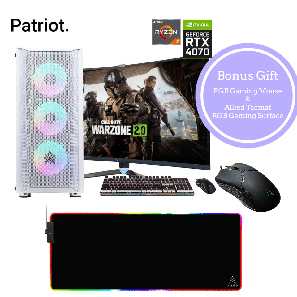 Allied Patriot Ryzen 7 5700X | RTX 4070 Gaming PC Bundle