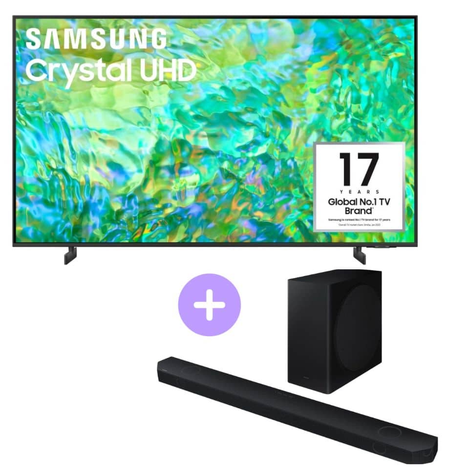Samsung 65" CU8000 Crystal LED Smart TV + Samsung Q Series Q600C Soundbar Bundle