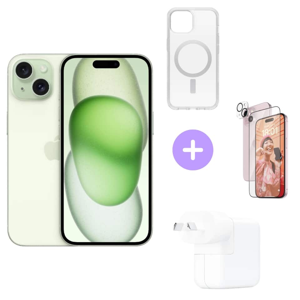 Apple iPhone 15 256GB (Green) Essentials Bundle