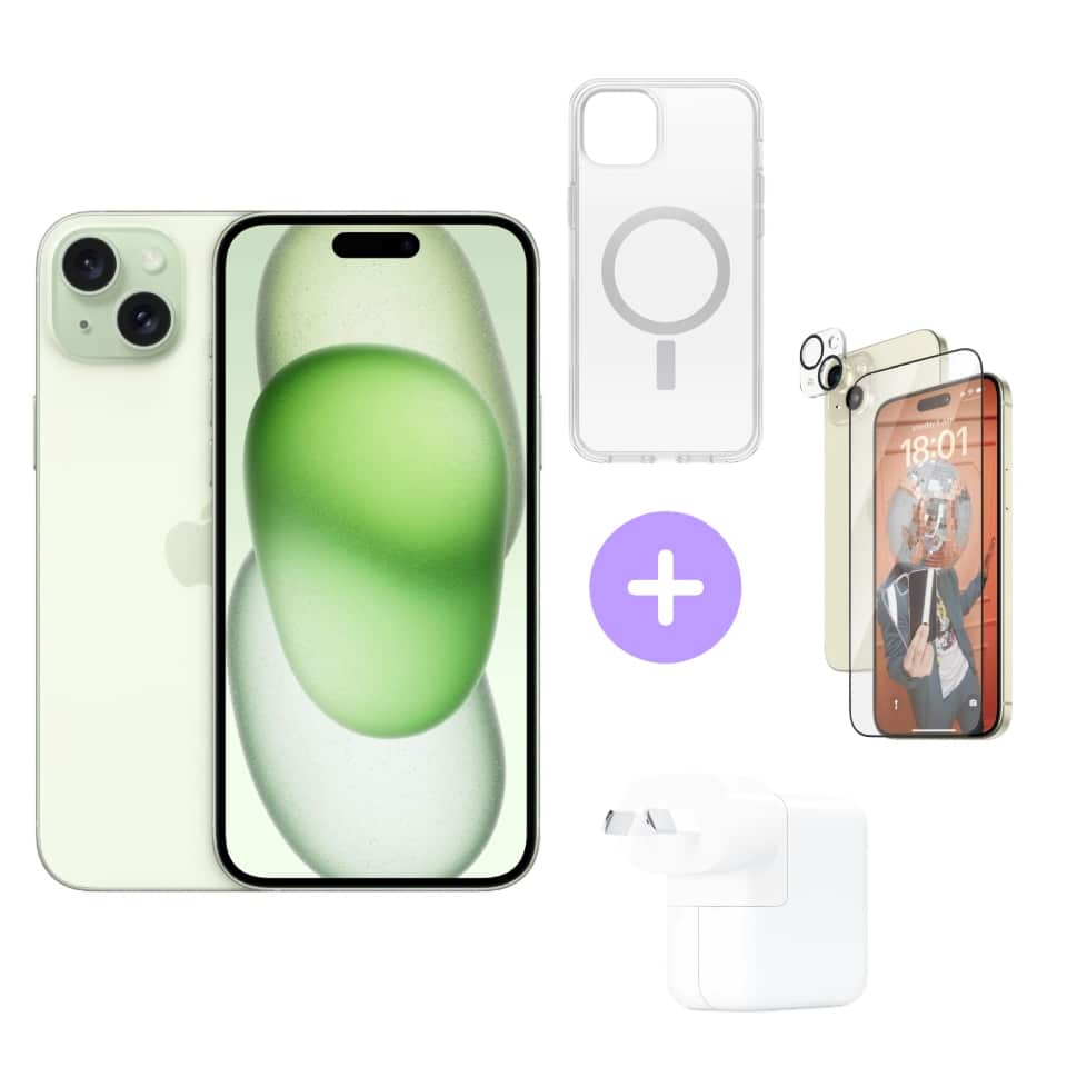 Apple iPhone 15 Plus 128GB (Green) Essentials Bundle