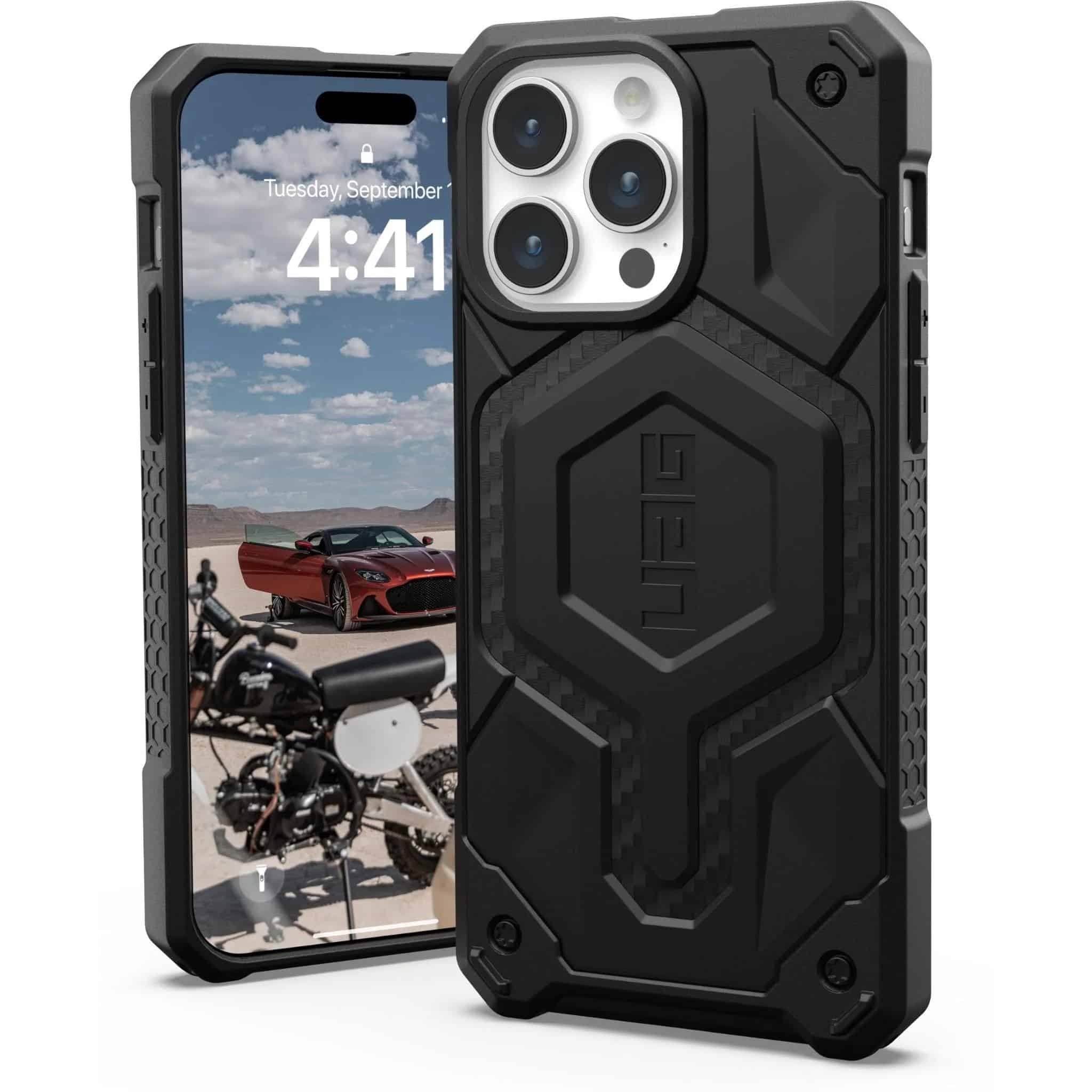 UAG Monarch Pro Case for iPhone 15 Pro Max (Carbon Fibre) 90095825